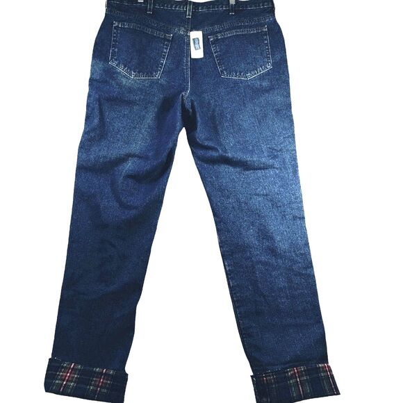 Land's End Jeans Men's 42 Raw Hem 38 Flannel Lined Farm Outdoor Utility Chore - Picture 7 of 12